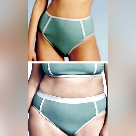 NWT [Kona Sol] Bandeau Swimsuit High Waisted Green BOTTOMS Women’s Sz XS-3XL - Picture 1 of 10